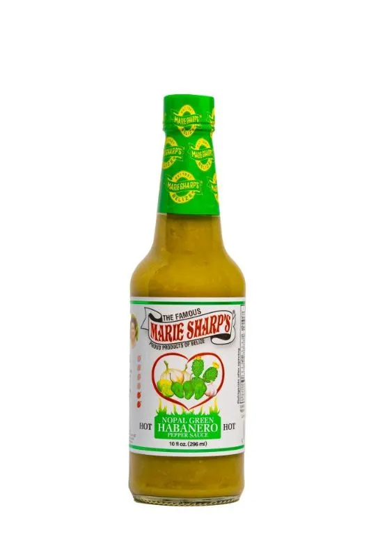 Marie Sharp's "Hot" Nopal Green Habanero Pepper Sauce 10 oz.