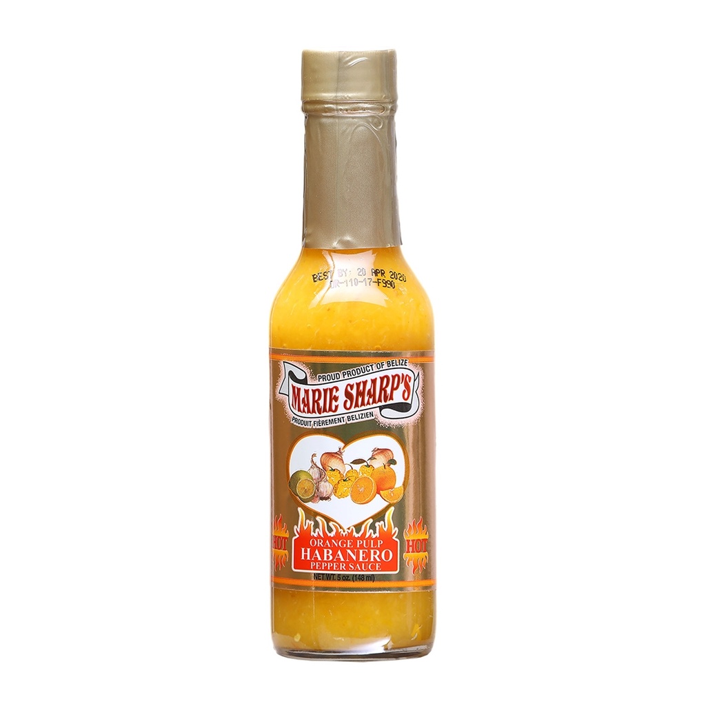 Marie Sharp's "Hot" Orange Pulp Habanero Pepper Sauce 5 oz. 