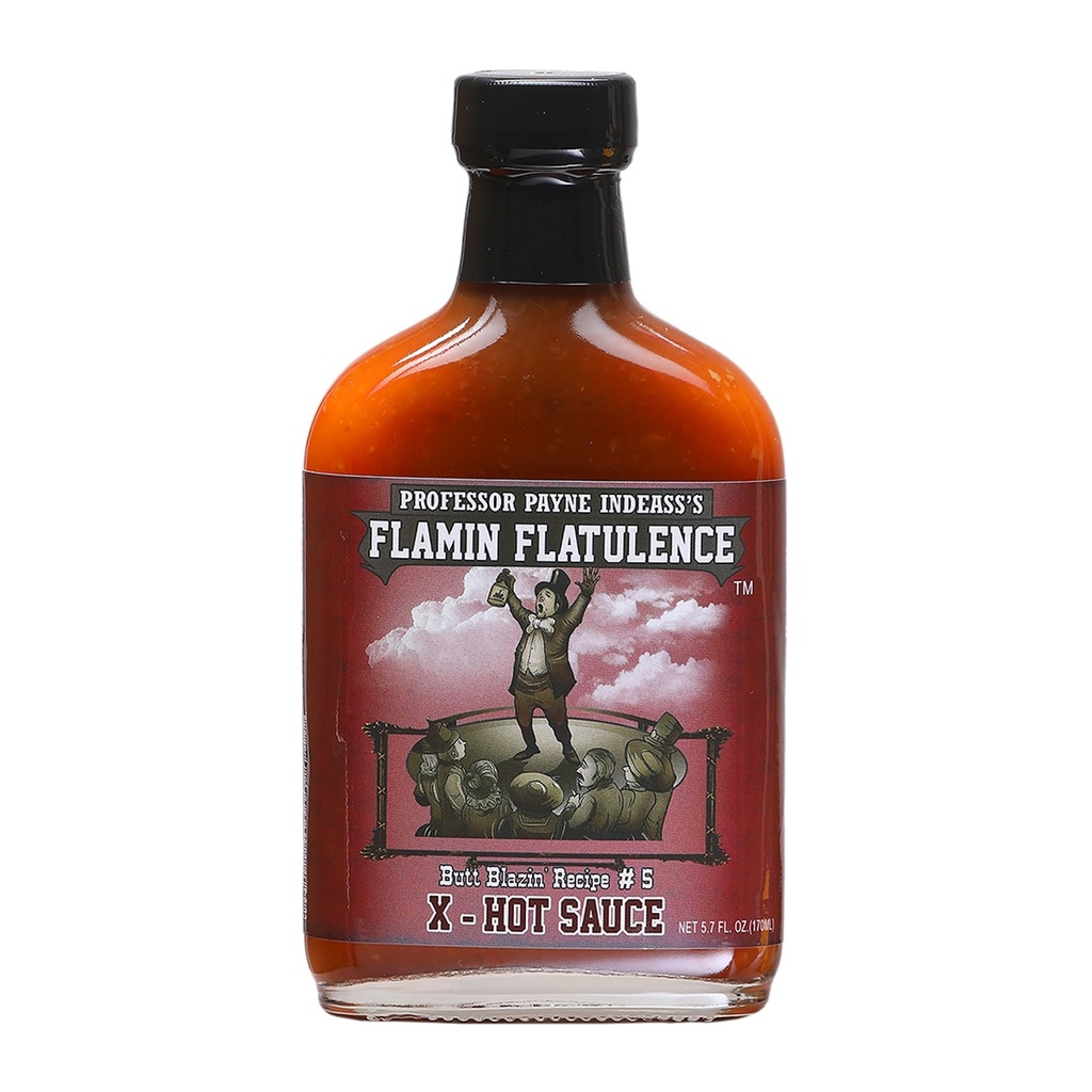 Professor Payne Indeass's "Flamin' Flatulence" X - Hot Sauce