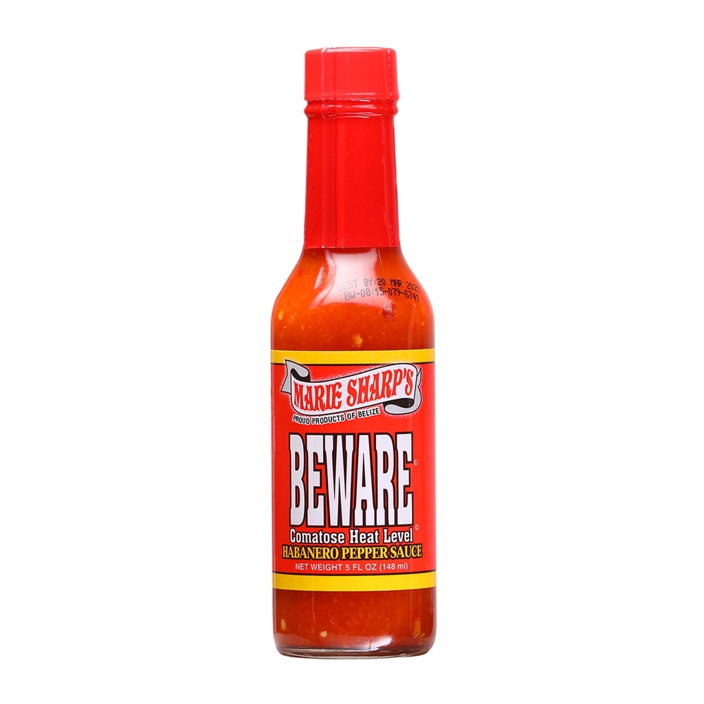 Marie Sharp's "BEWARE" Comatose Heat Level Habanero Pepper Sauce 5 oz.