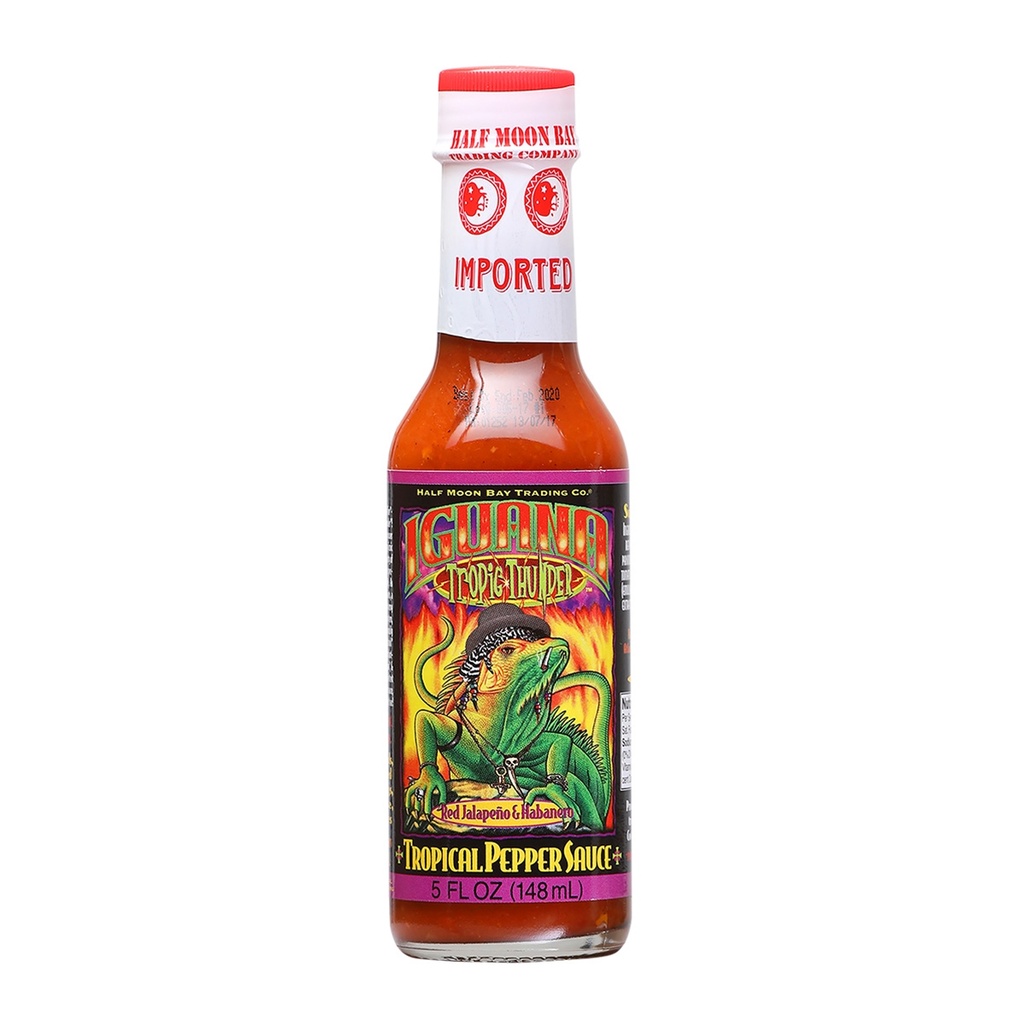 Iguana Tropic Thunder Red Jalapeno & Habanero Tropical Pepper Sauce 5 oz.