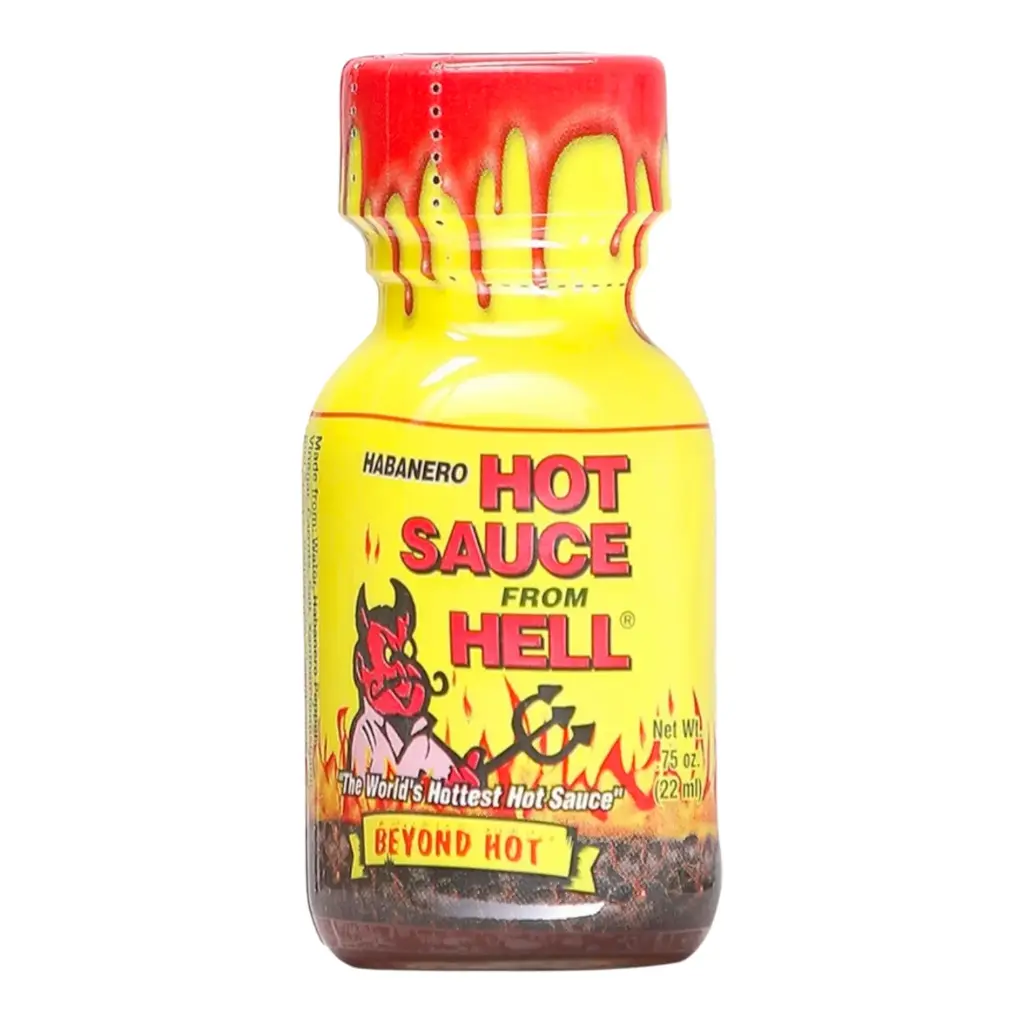 Habanero Hot Sauce From Hell "BEYOND HOT" – Mini Travel Size 3/4 oz.