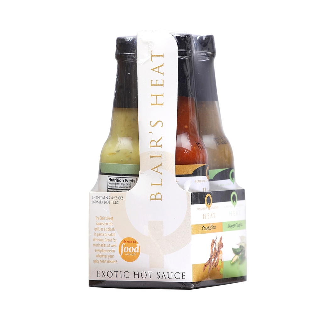 DISCONTINUED: Blair's Q Heat Exotic Mini Hot Sauce Gourmet 4 Pack Gift Set