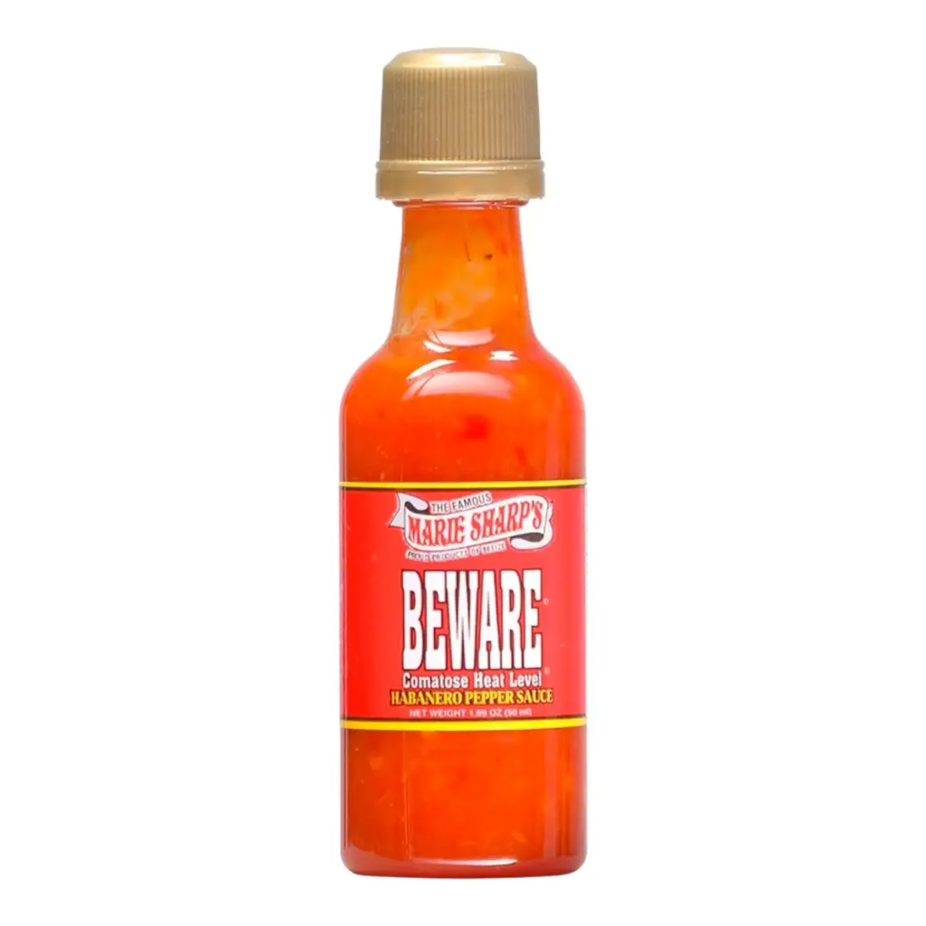 Marie Sharp's "BEWARE" Comatose Heat Level Habanero Pepper Sauce Mini 1.69 oz.
