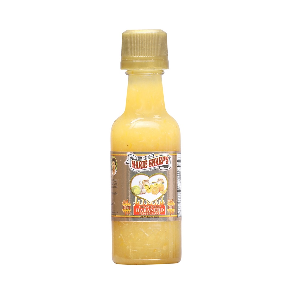 Marie Sharp's "Hot" Orange Pulp Habanero Pepper Sauce Mini 1.69 oz. 