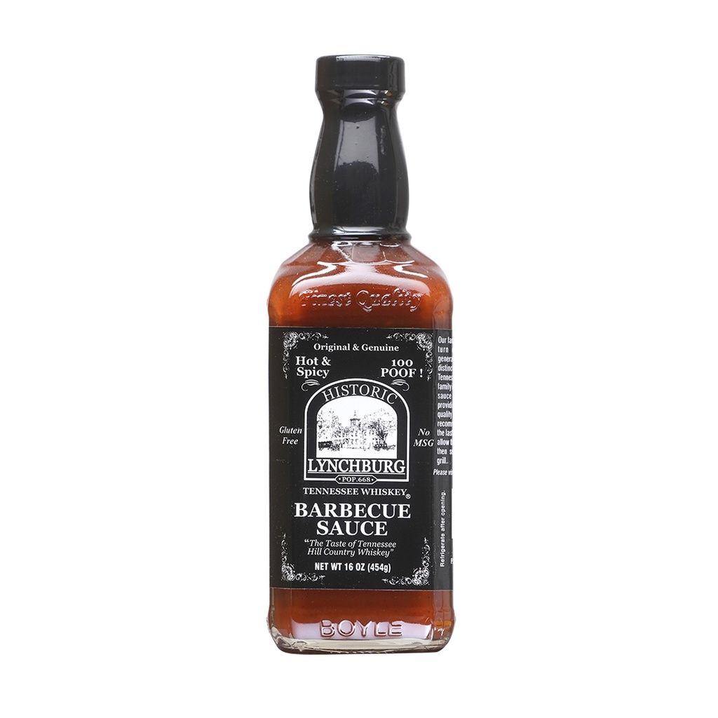 Historic Lynchburg Tennessee Whiskey Hot and Spicy Barbecue Sauce 100 'Poof'