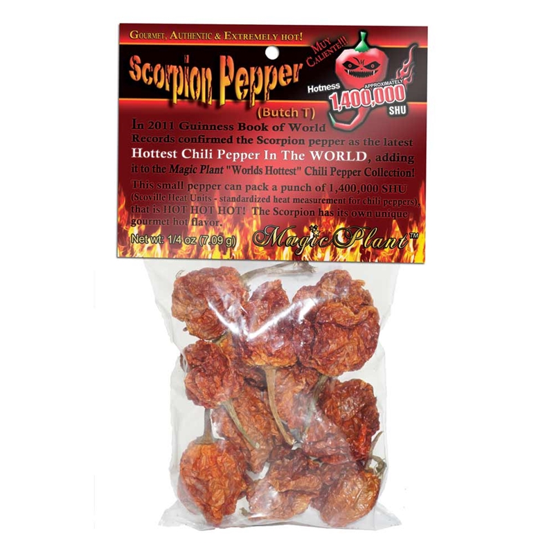 Magic Plant Premium Whole Dried Scorpion Pepper Pods, 1/4 oz.