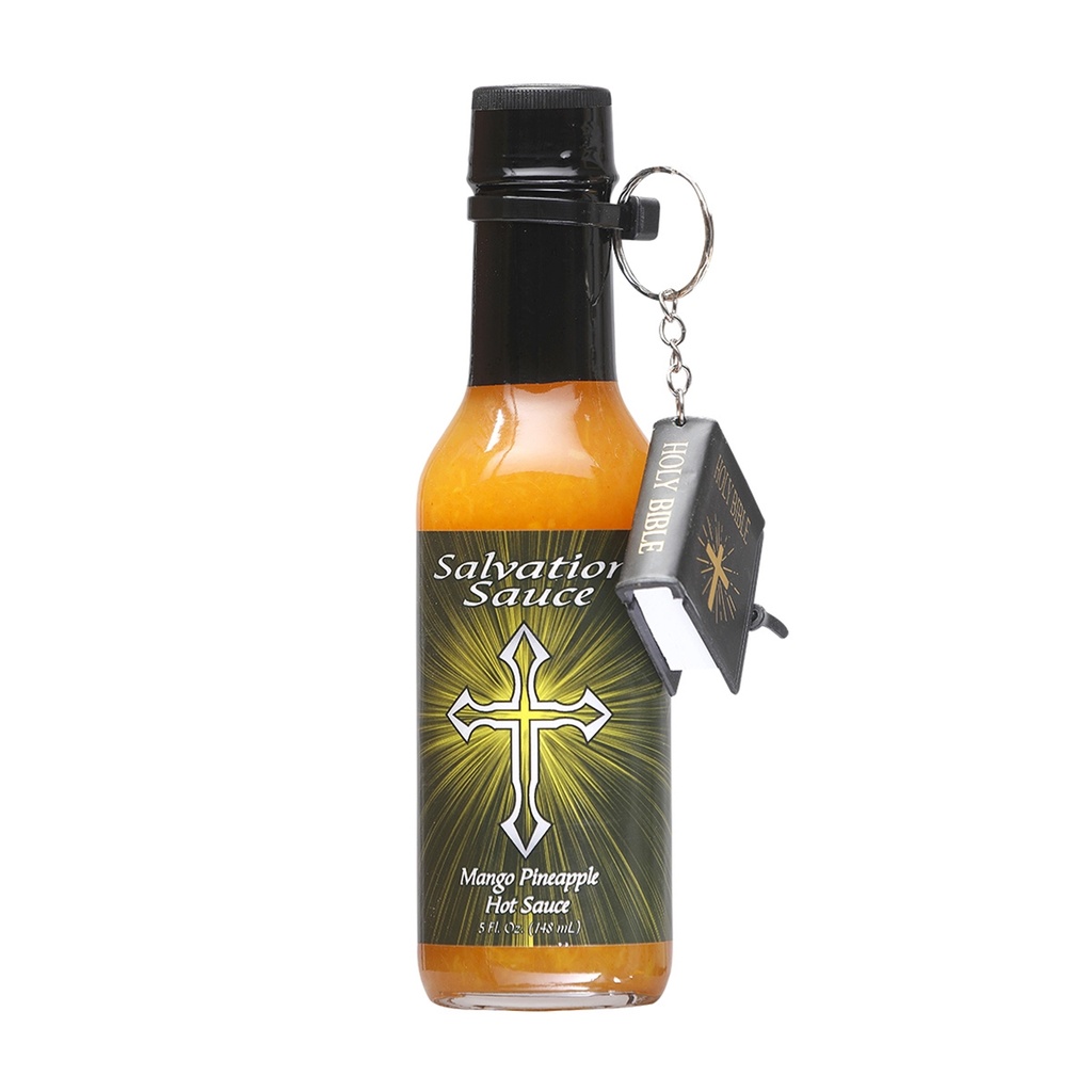 Salvation Sauce Mango Pineapple w/Bible Keychain