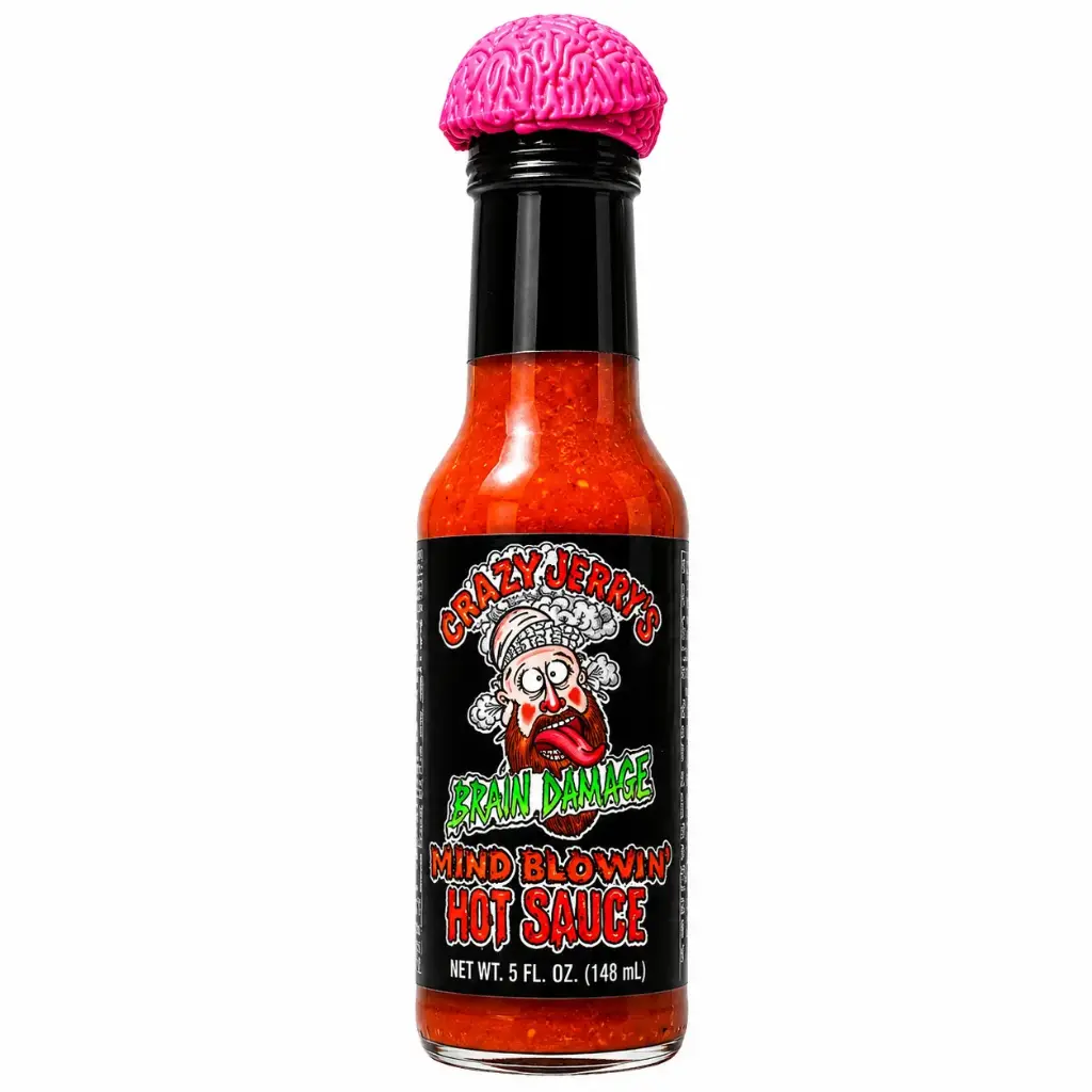 Crazy Jerry's Brain Damage Mind Blowin' Hot Sauce