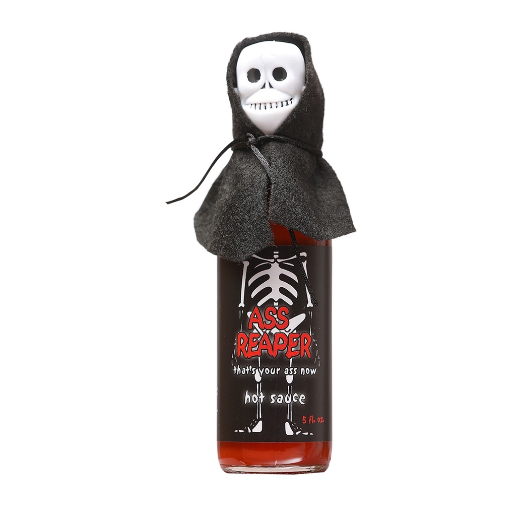 Ass Reaper Hot Sauce with Skull Cap and Cape