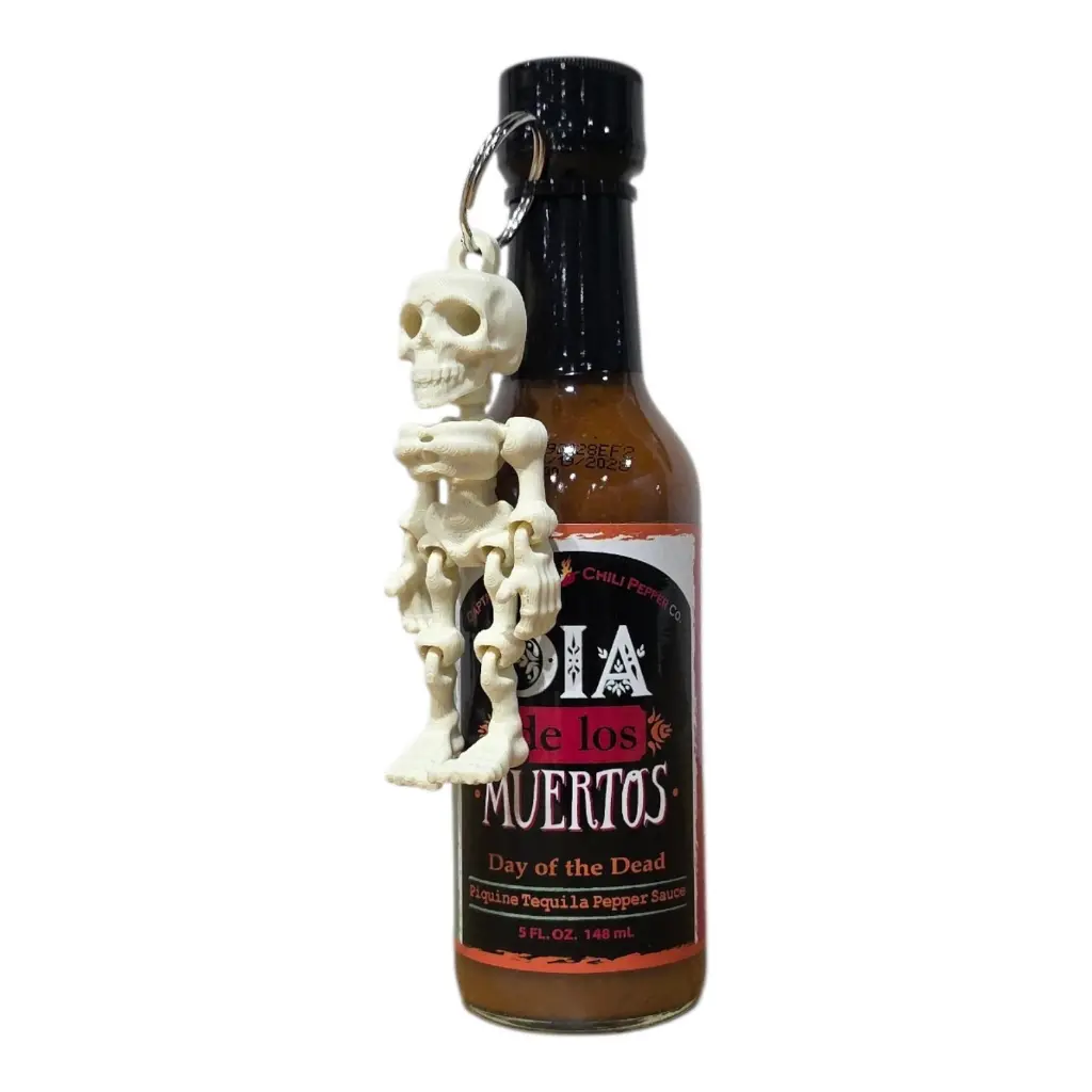 Captain Thom's Day Of The Dead Hot Sauce with Skeleton Key Chain