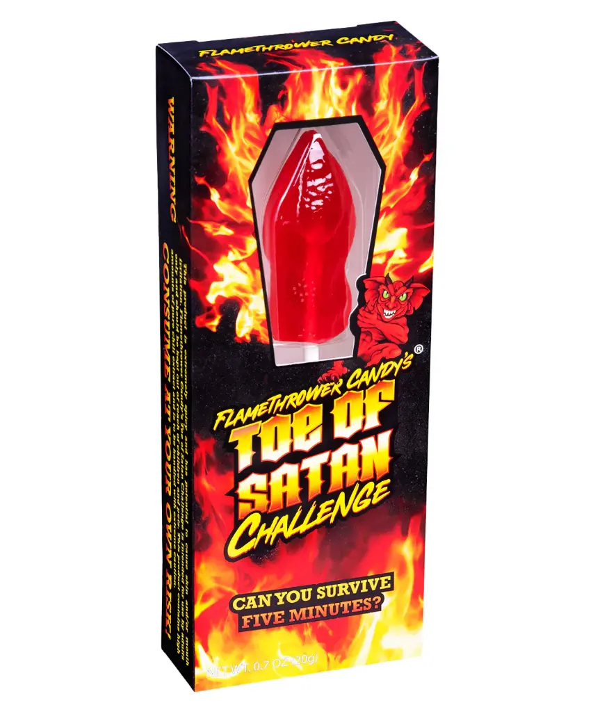 Flamethrower Candy "The Toe Of Satan Challenge!" World's Hottest Lollipop!