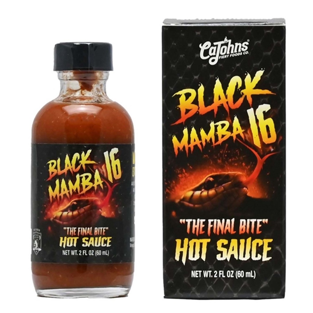 CaJohns Black Mamba 16 Fatal Bite Hot Sauce