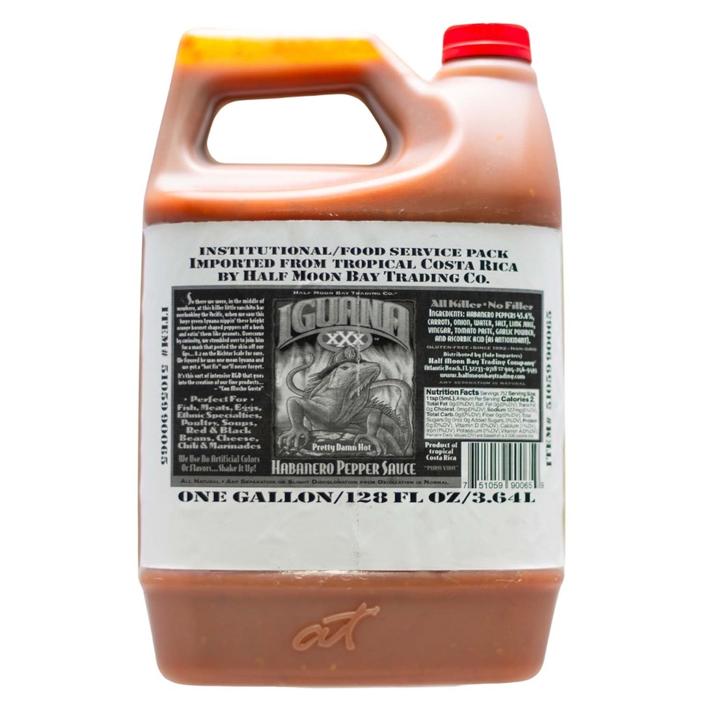Iguana XXX Pretty Damn Hot Habanero Pepper Sauce Gallon