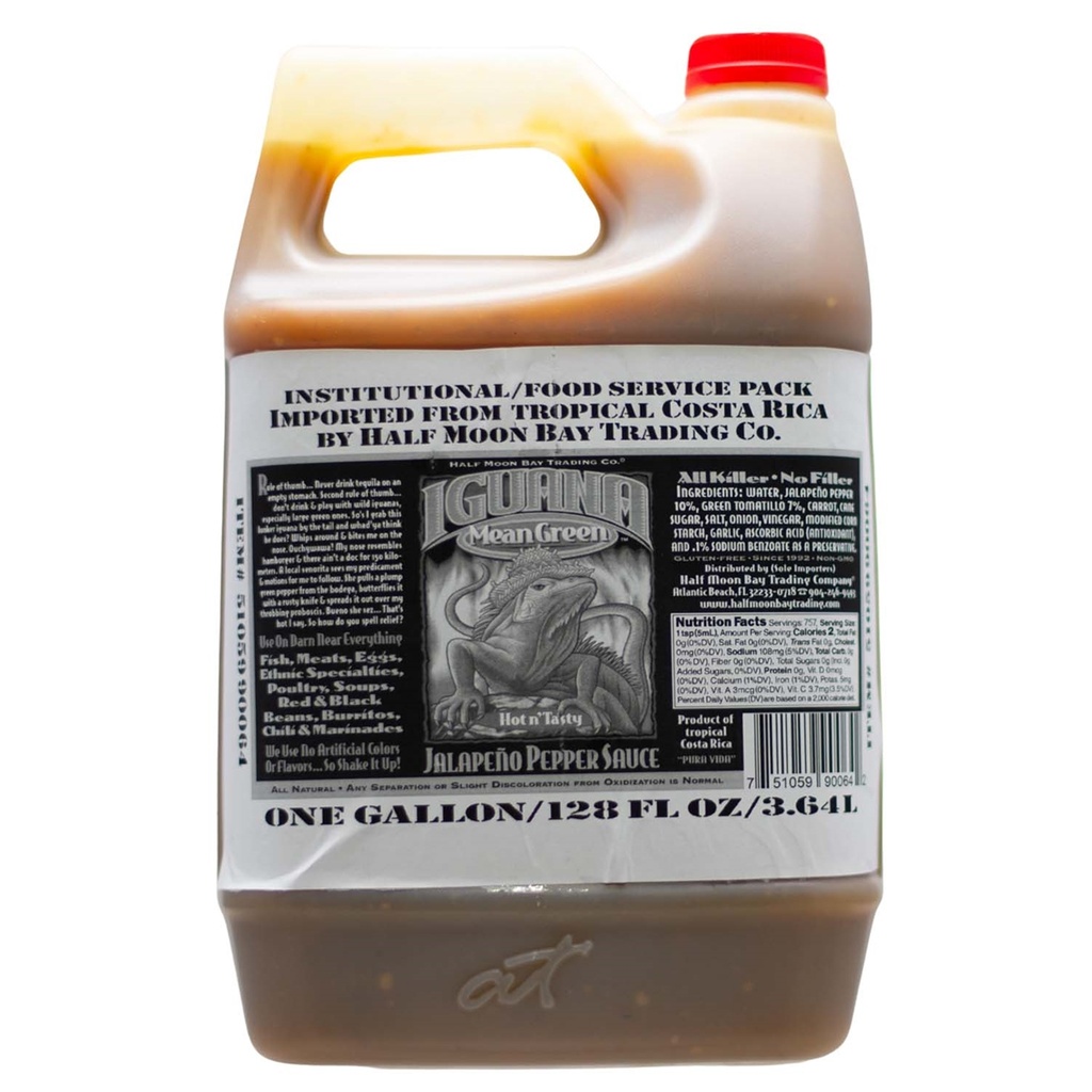 Iguana Mean Green Jalapeno Pepper Sauce Gallon