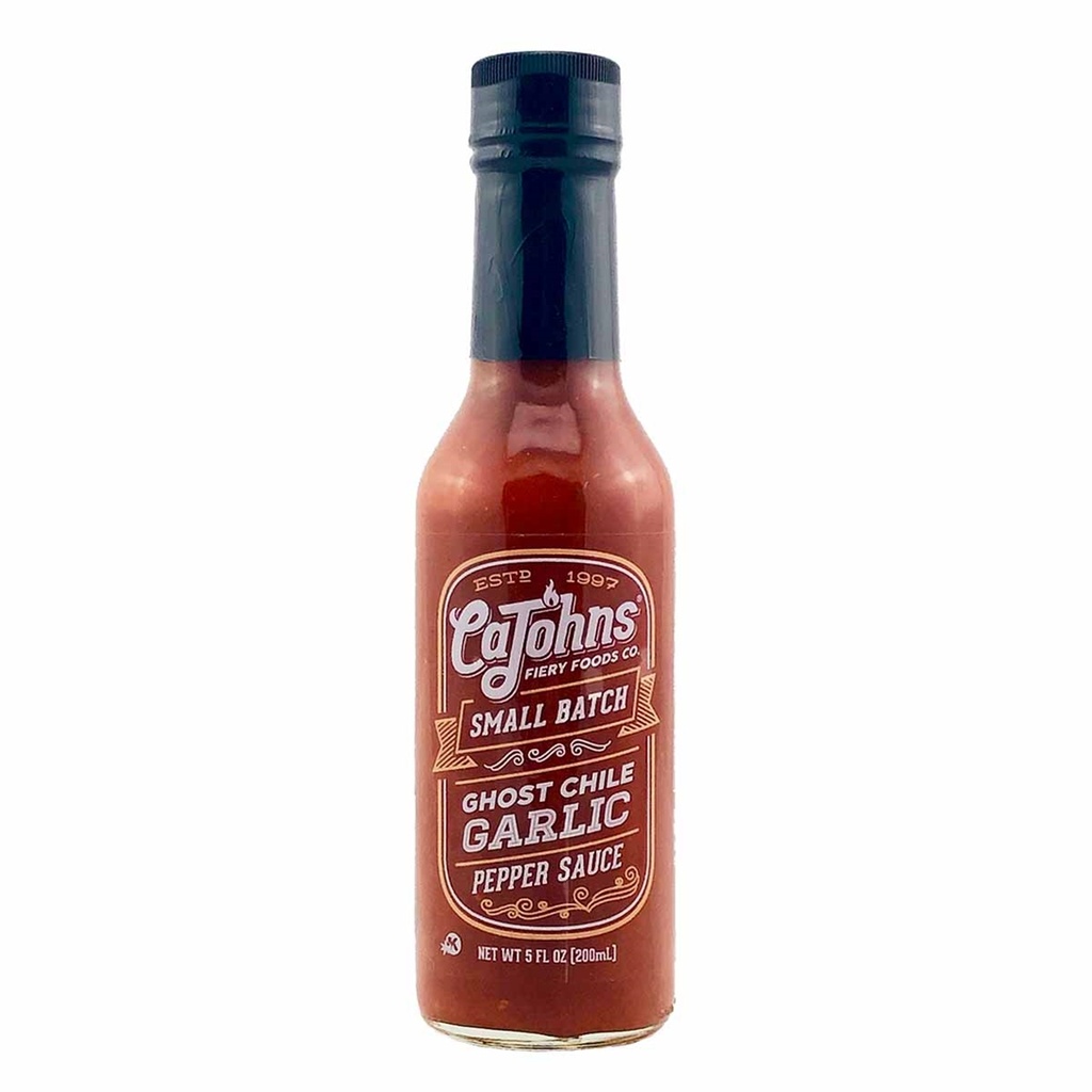 CaJohns Small Batch Ghost Chile Garlic Pepper Sauce