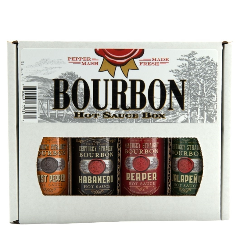 Kentucky Straight Bourbon Hot Sauce 4-Pack Box