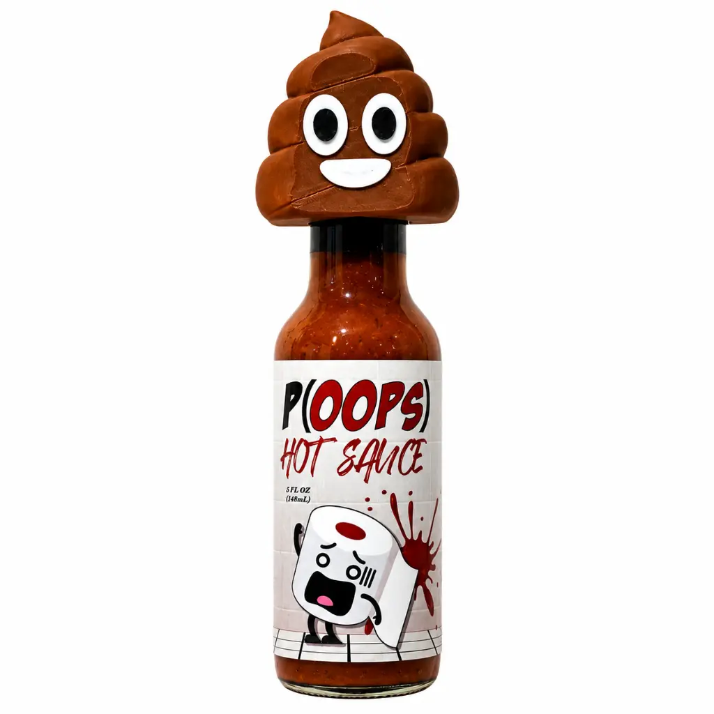 P(OOPS) Hot Sauce with 3D Poop Emoji