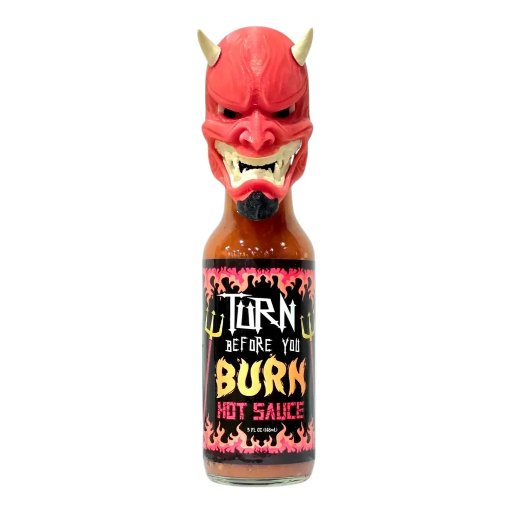 Turn Before You Burn Hot Sauce with 3D Devil Head