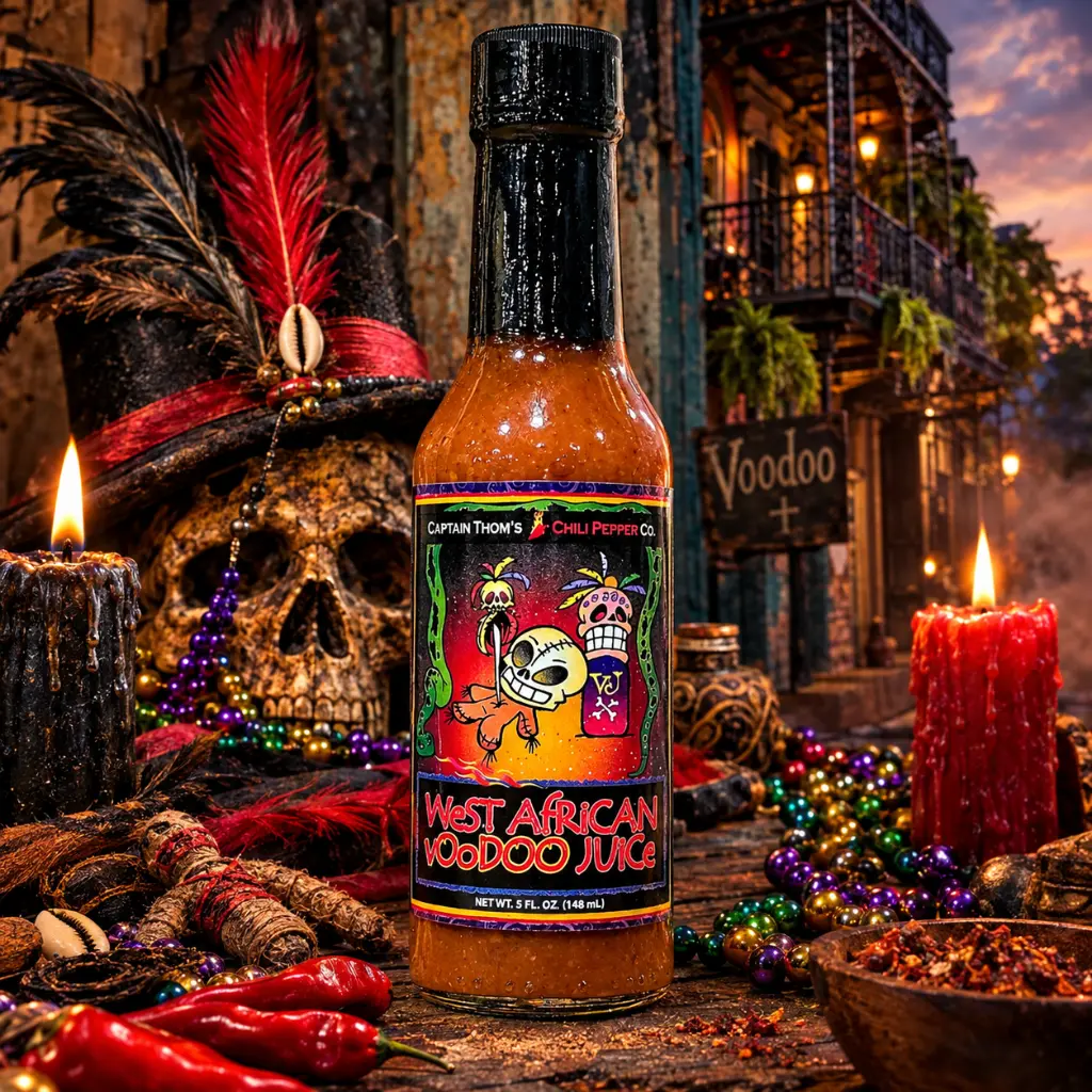 West African VooDoo Juice Hot Sauce with VooDoo Doll